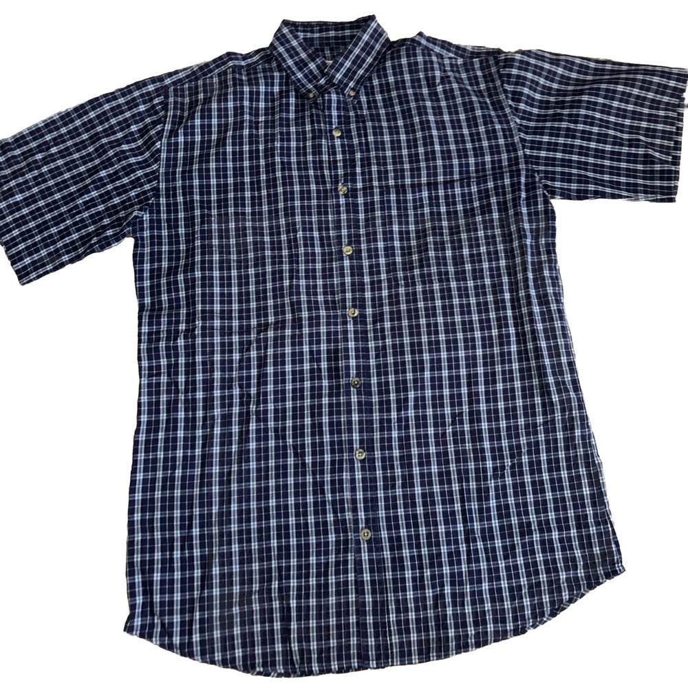 Mens Large Tall Bit & Britle‎ Button Up Short Sleeve Shirt W/chest Pocket,...
